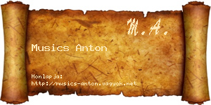 Musics Anton névjegykártya